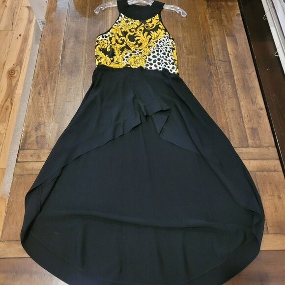 7th Avenue Design Studio Black & Gold Halter Dress M - Picture 8 of 8